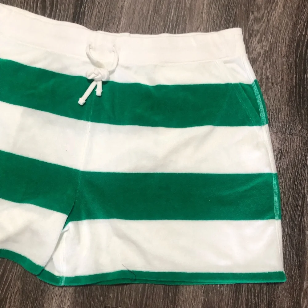 Polo Ralph Lauren Women’s Striped Terry Cloth Shorts Green White XXL - Picture 3 of 10